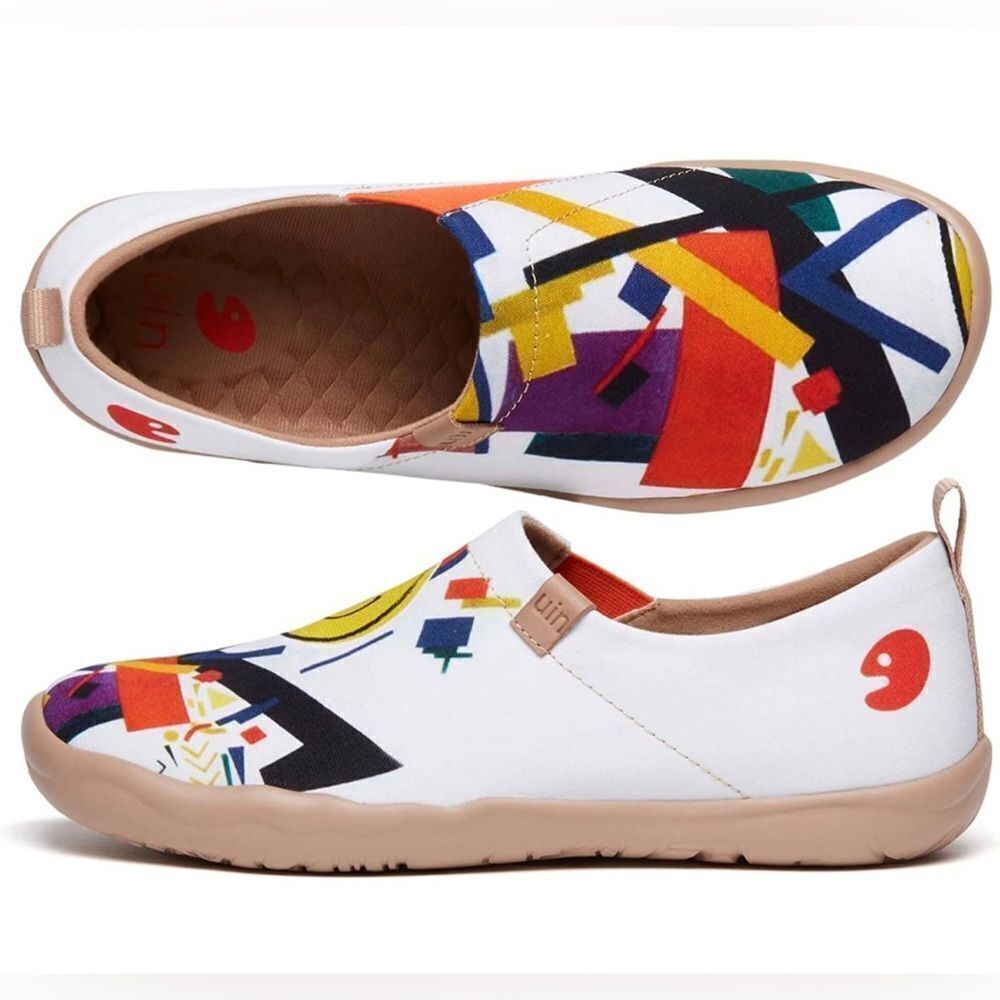 UIN Women's Slip Ons Lightweight Sneakers Walking Travel Shoes (Nice Meeting U) - Picture 3 of 7